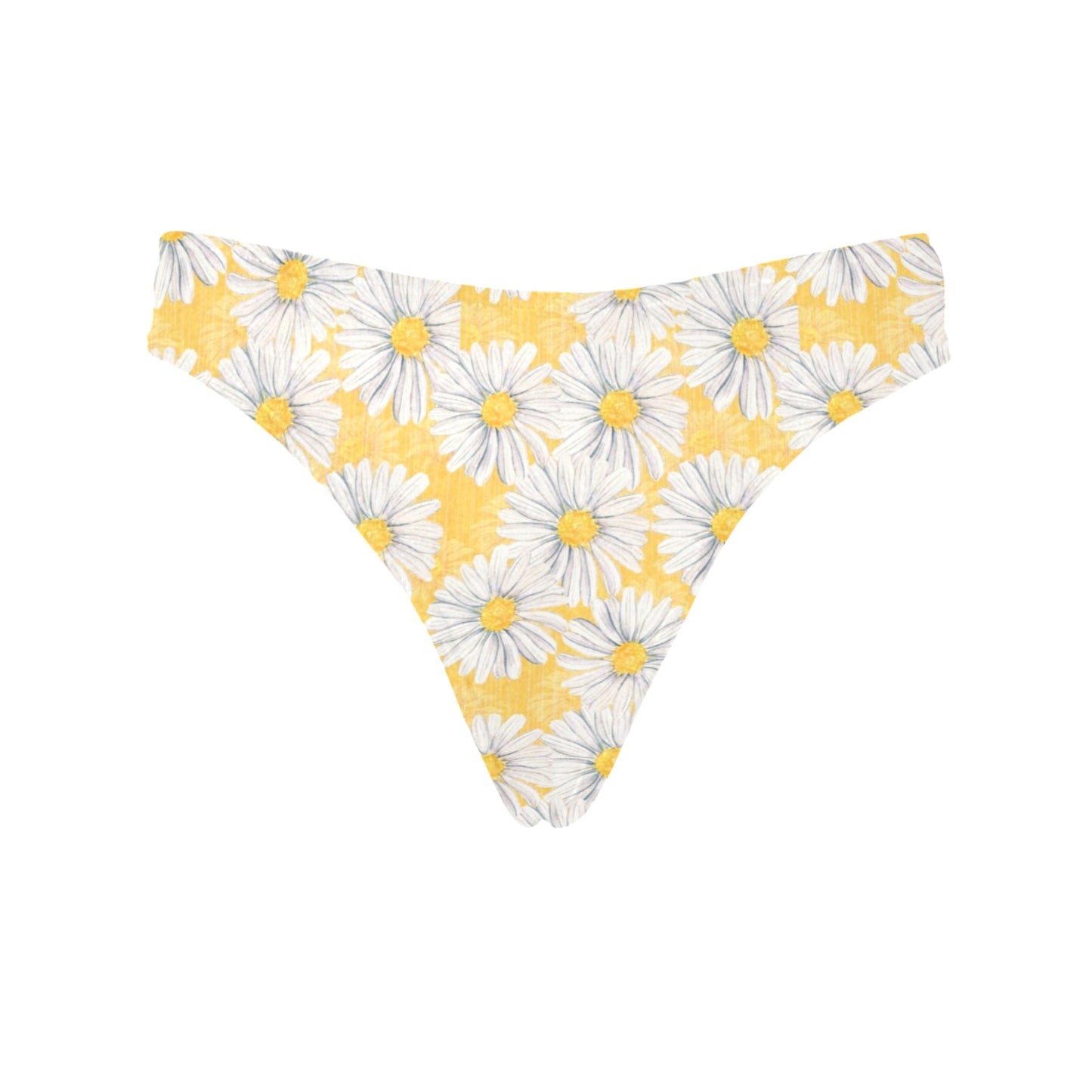 Daisy Yellow Watercolor Print Pattern Women's Thongs