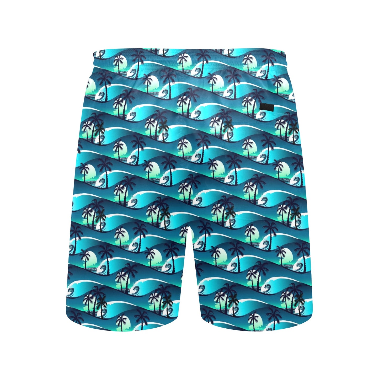 Beach Wave Design Print Men's Swim Trunks Beach Shorts