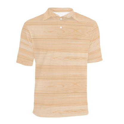 Wood Texture Print Design LKS302 Men Polo Shirt