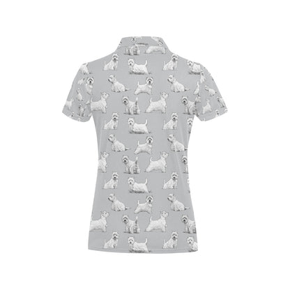Scottish Terriers Print Design LKS3011 Women's Polo Shirt