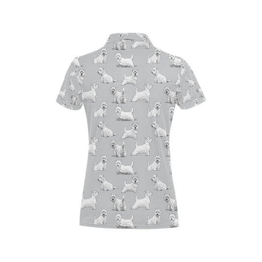 Scottish Terriers Print Design LKS3011 Women's Polo Shirt