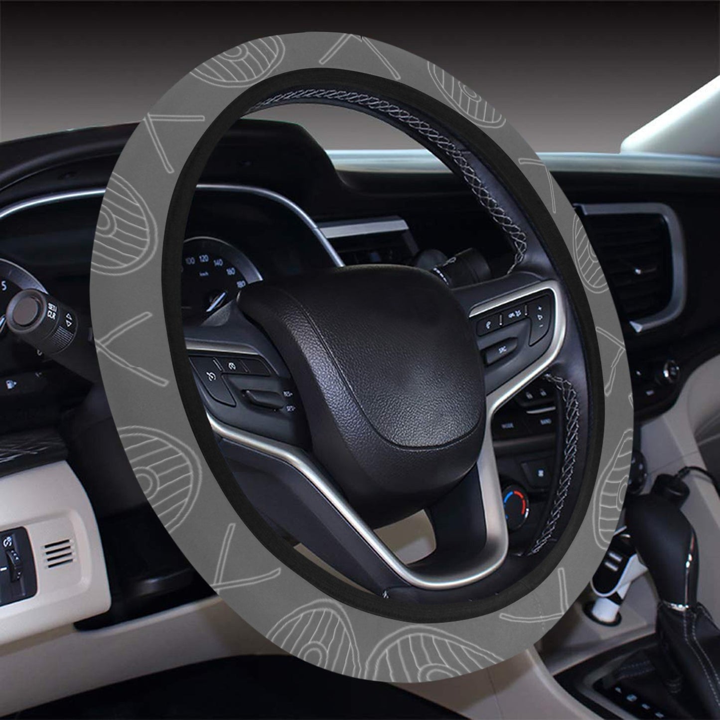 Vikings Print Design LKS303 Steering Wheel Cover with Elastic Edge