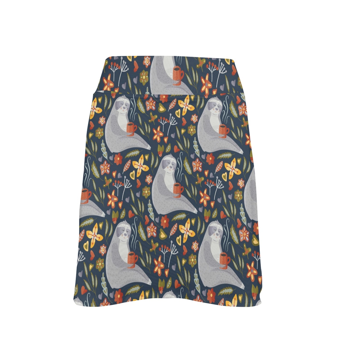 Sloth Print Design LKS303 17" Golf & Pickleball Skort with Pockets