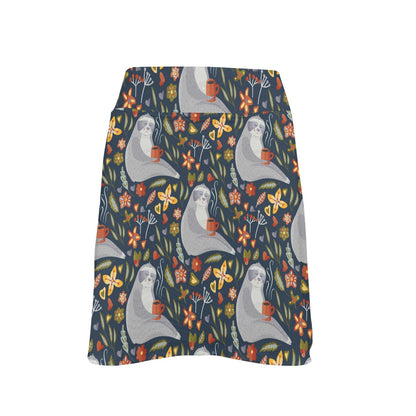 Sloth Print Design LKS303 17" Golf & Pickleball Skort with Pockets
