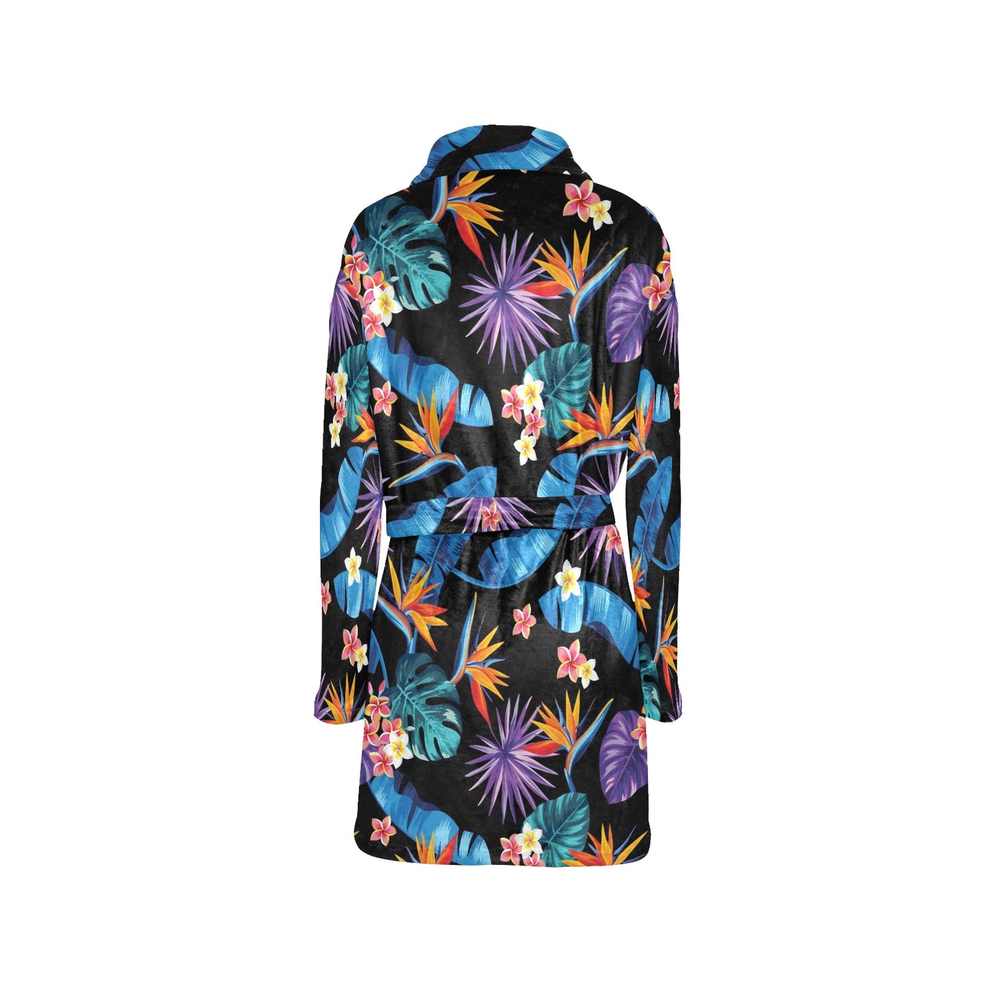 Tropical Flower Pattern Print Design TF018 Women's Fleece Robe