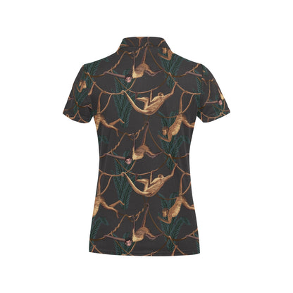 Monkey Pattern Print Design 02 Women's Polo Shirt