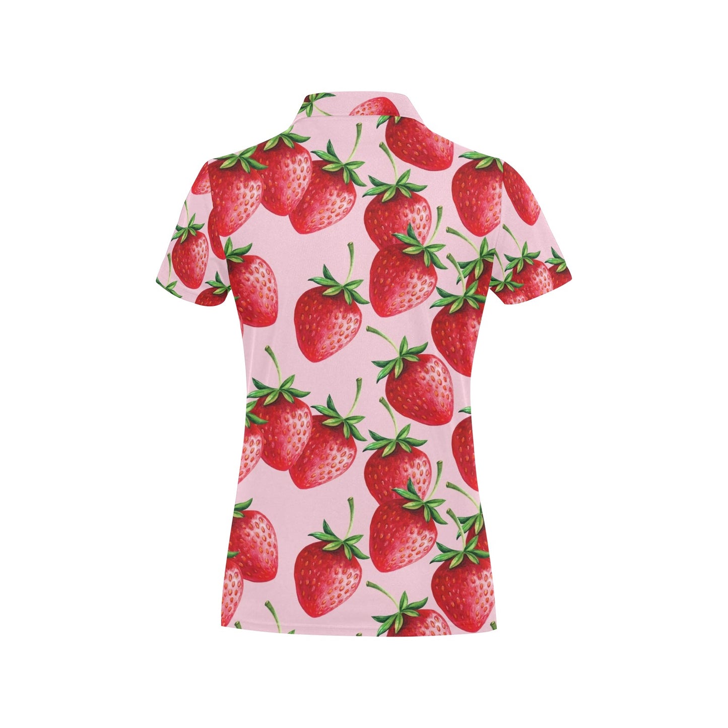 Strawberry Pattern Print Design SB03 Women's Polo Shirt