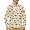 Bee Print Design LKS306 Long Sleeve Polo Shirt For Men's