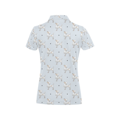 Poodle Pattern Print Design A05 Women's Polo Shirt