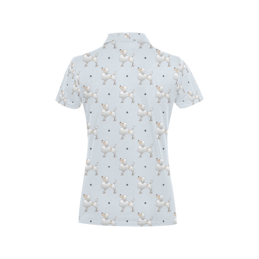Poodle Pattern Print Design A05 Women's Polo Shirt
