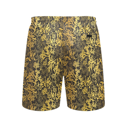 Seaweed Print Design LKS303 Men's Swim Trunks Beach Shorts