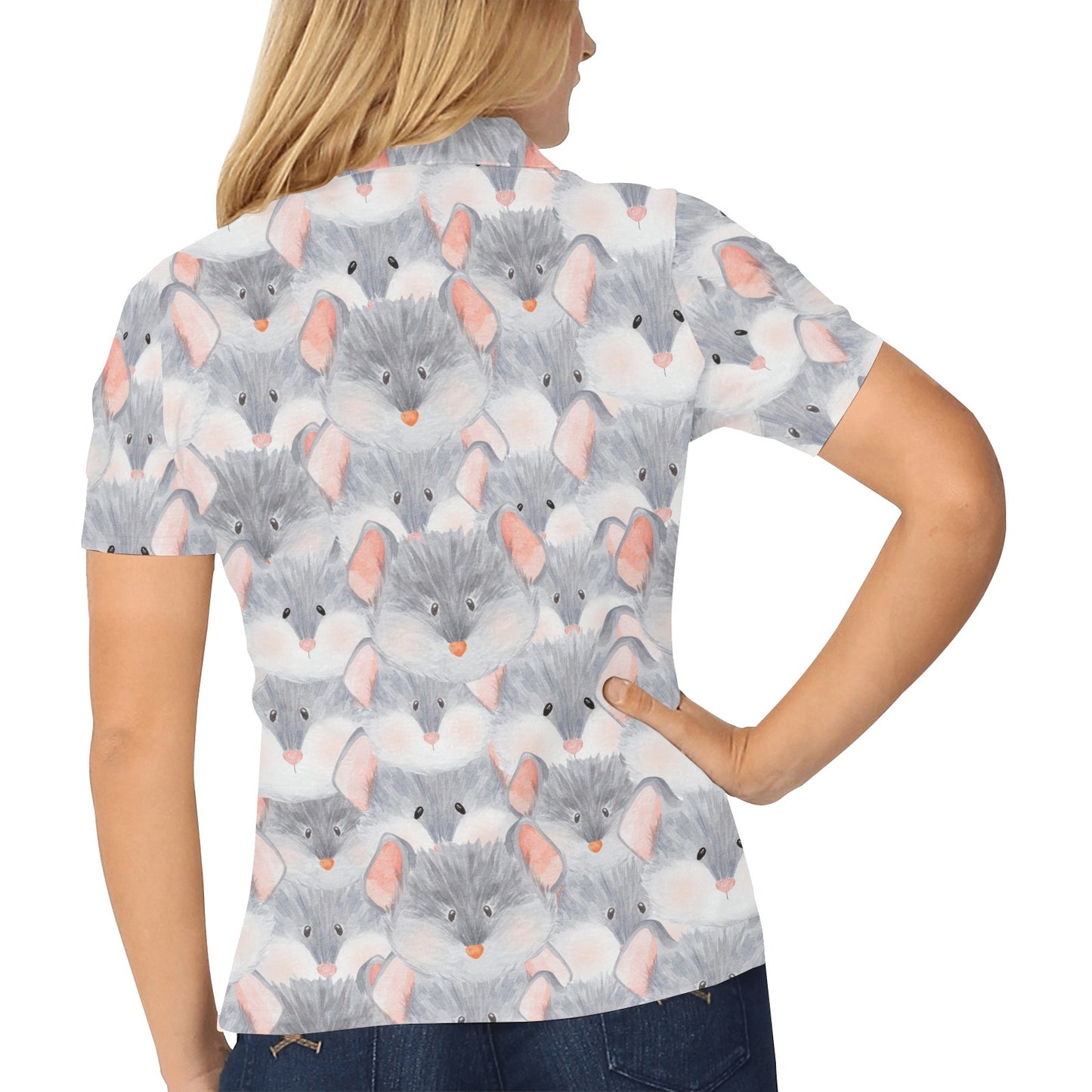 Rat Baby Pattern Print Design 02 Women's Polo Shirt