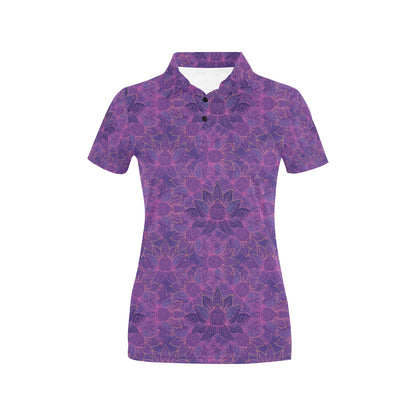 Bohemian Lotus Mandala Style Women's Polo Shirt