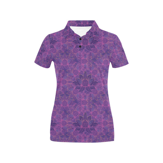 Bohemian Lotus Mandala Style Women's Polo Shirt