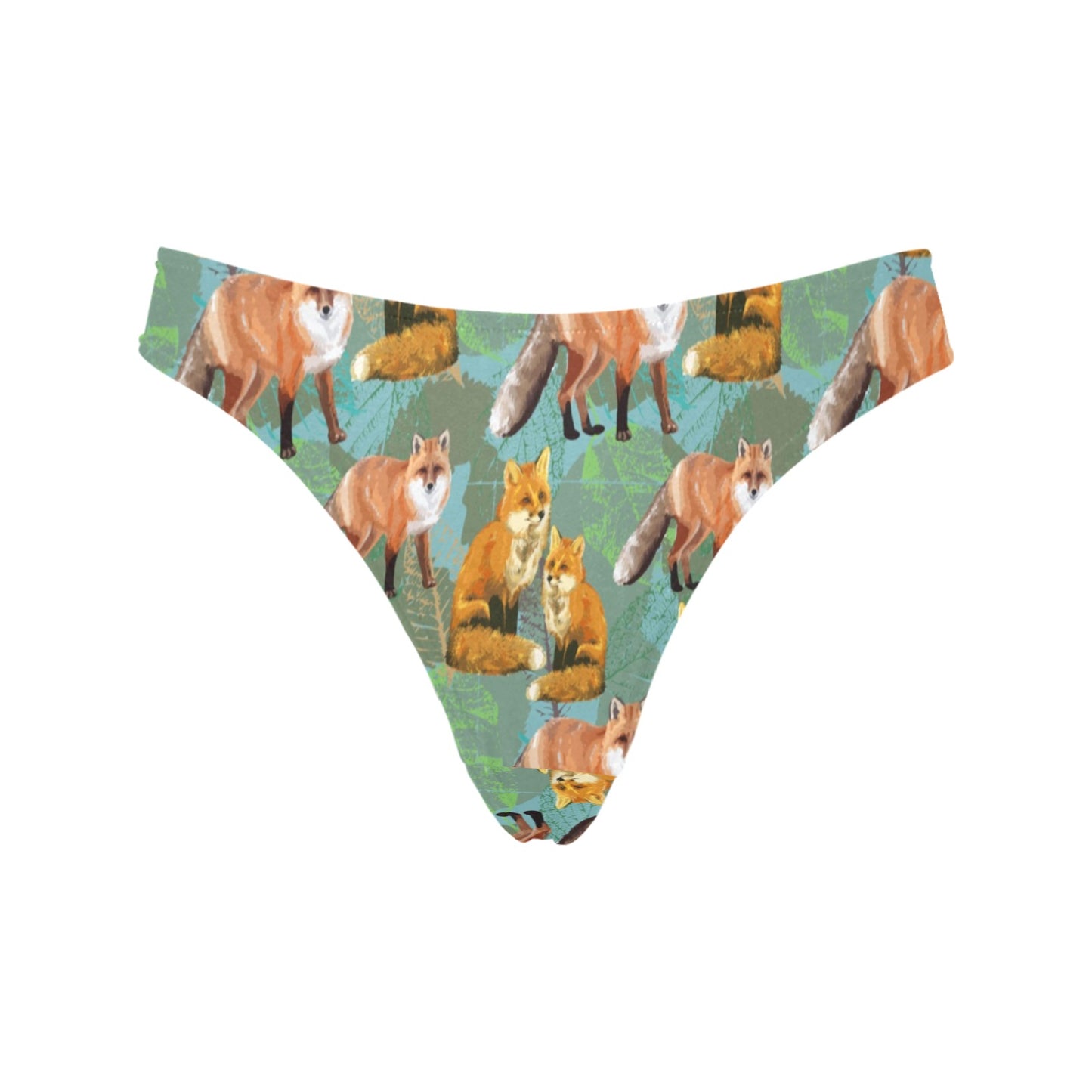 Fox Autumn leaves Themed Women's Thongs