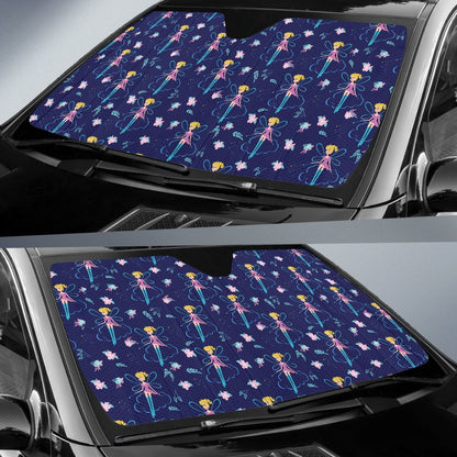 Fairy Cartoon Style Print Pattern Car Sun Shade For Windshield