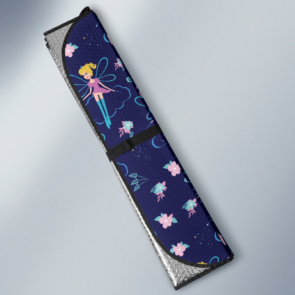 Fairy Cartoon Style Print Pattern Car Sun Shade For Windshield