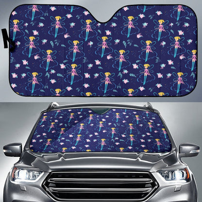 Fairy Cartoon Style Print Pattern Car Sun Shade For Windshield