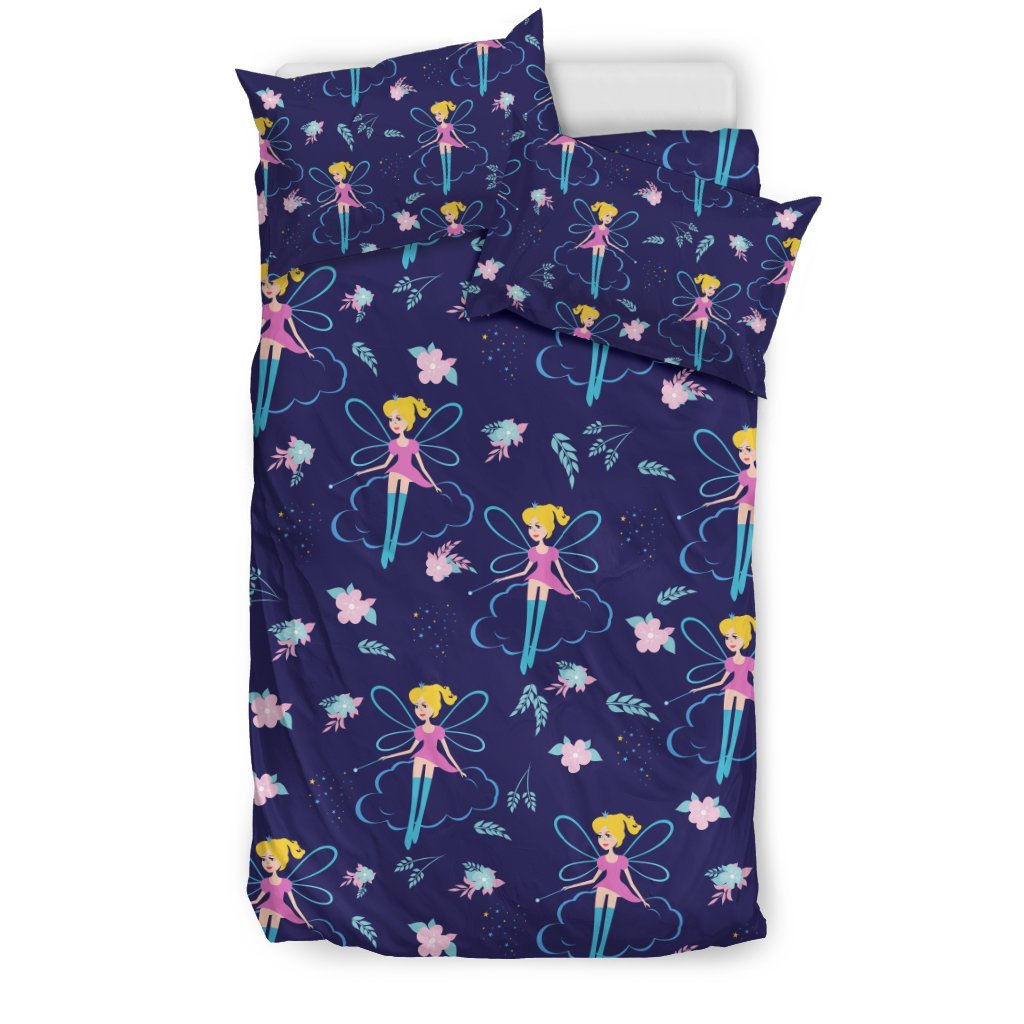 Fairy Cartoon Style Print Pattern Duvet Cover Bedding Set