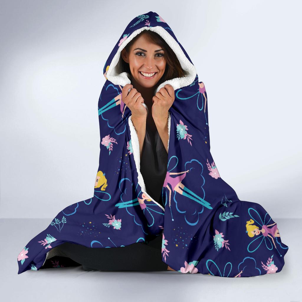 Fairy Cartoon Style Print Pattern Hooded Blanket-JTAMIGO.COM