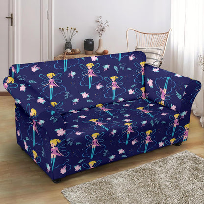 Fairy Cartoon Style Print Pattern Loveseat Slipcover-JTAMIGO.COM