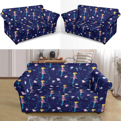 Fairy Cartoon Style Print Pattern Loveseat Slipcover-JTAMIGO.COM