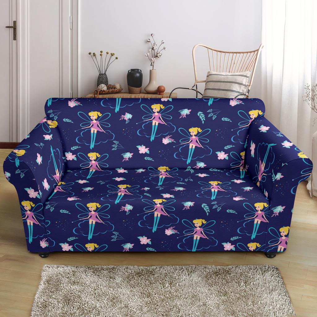 Fairy Cartoon Style Print Pattern Loveseat Slipcover-JTAMIGO.COM