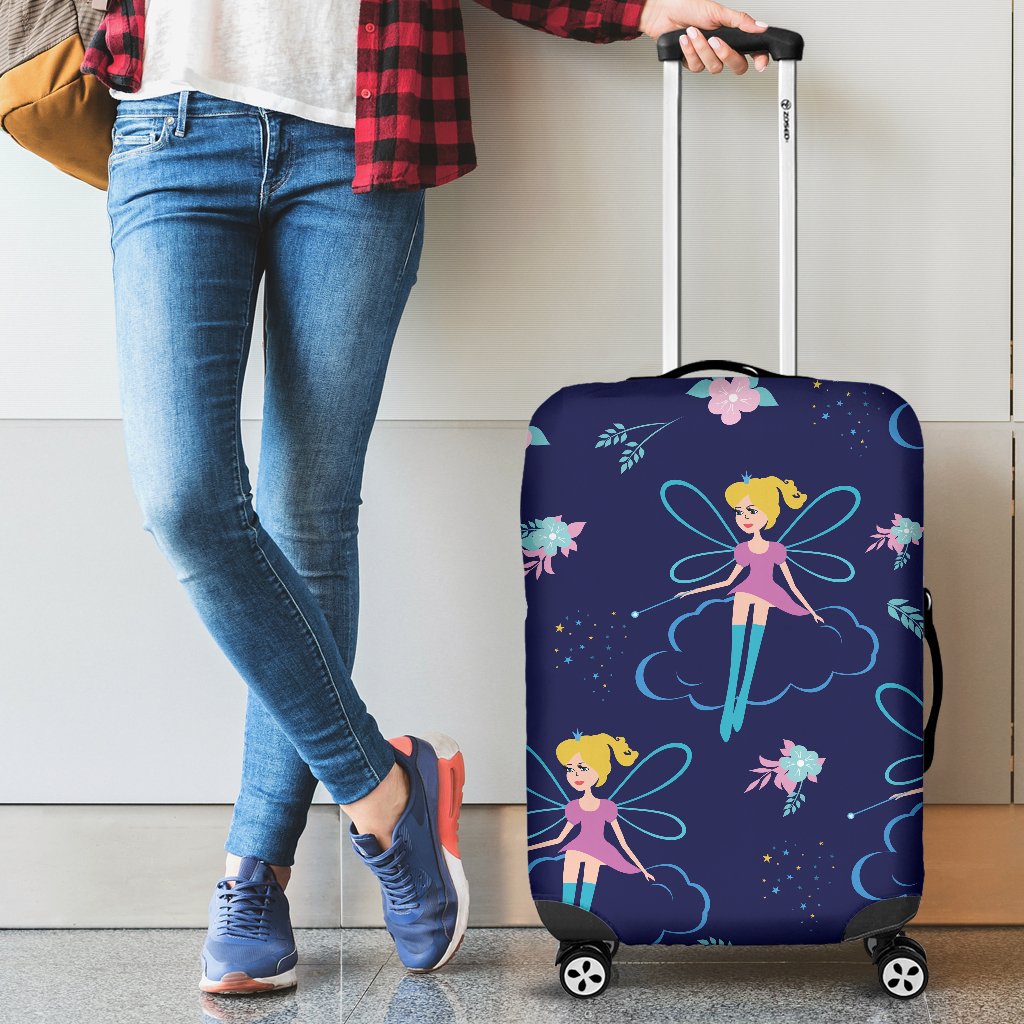 Fairy Cartoon Style Print Pattern Luggage Cover Protector