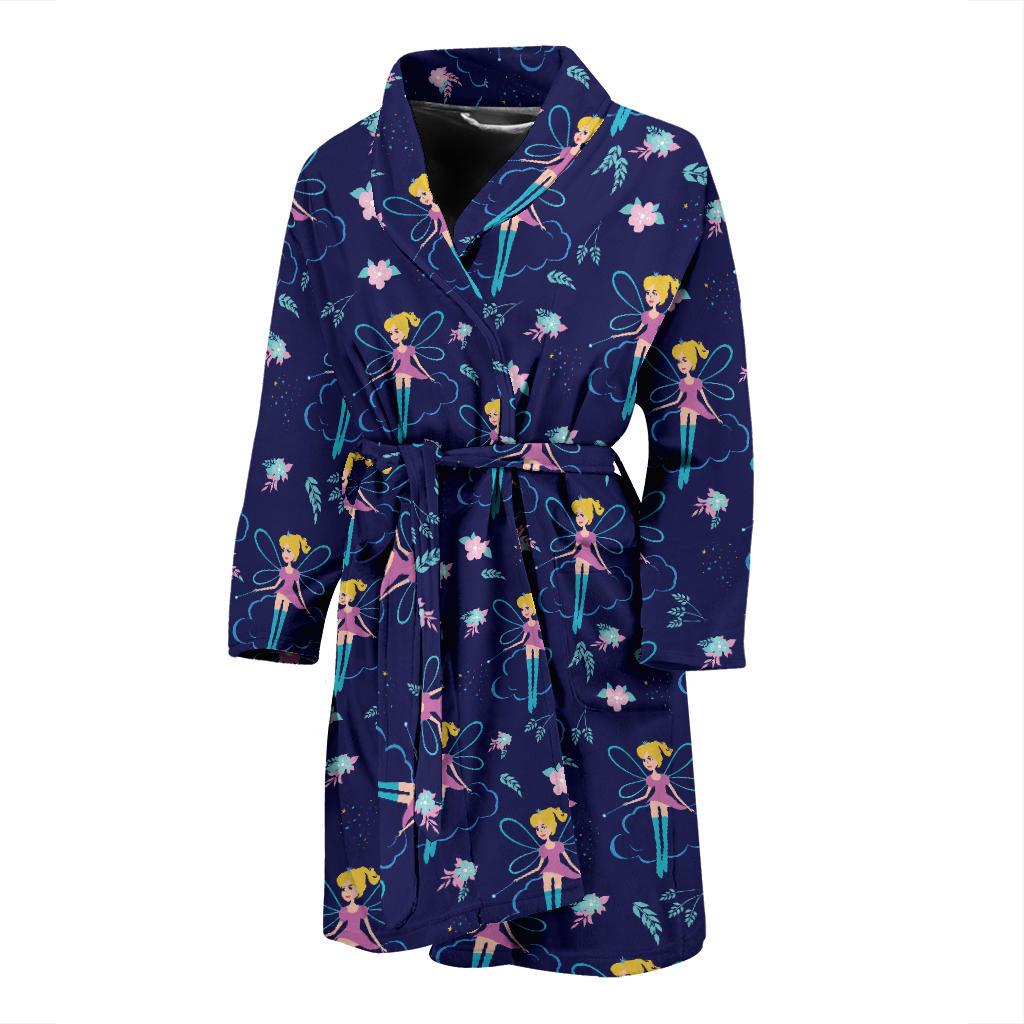 Fairy Cartoon Style Print Pattern Men Bath Robe-JTAMIGO.COM