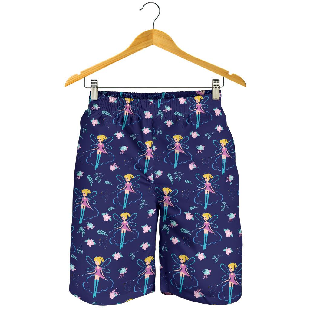 Fairy Cartoon Style Print Pattern Mens Shorts-JTAMIGO.COM