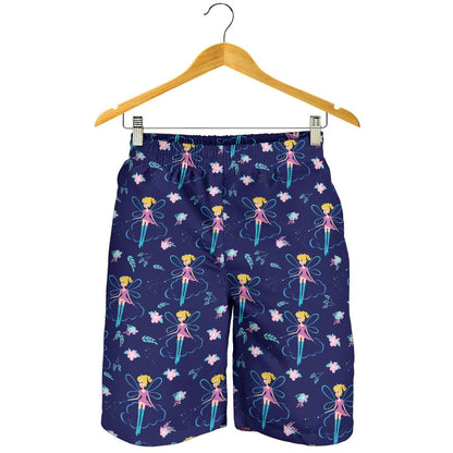 Fairy Cartoon Style Print Pattern Mens Shorts-JTAMIGO.COM