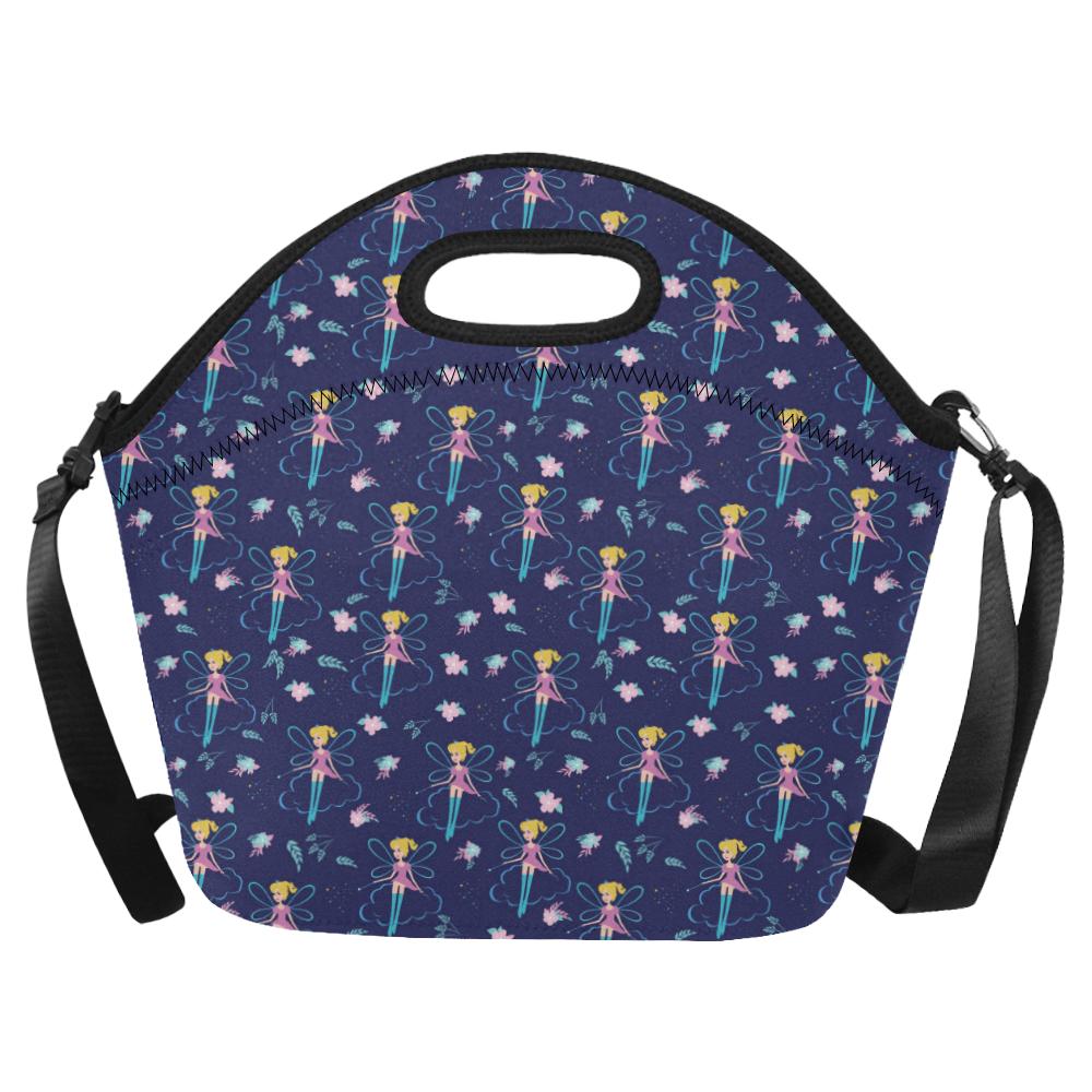 Fairy Cartoon Style Print Pattern Neoprene Lunch Bag (Model 1669)(Large)-JTAMIGO.COM