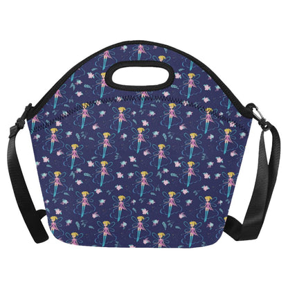Fairy Cartoon Style Print Pattern Neoprene Lunch Bag (Model 1669)(Large)-JTAMIGO.COM