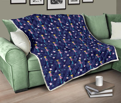 Fairy Cartoon Style Print Pattern Premium Quilt-JTAMIGO.COM