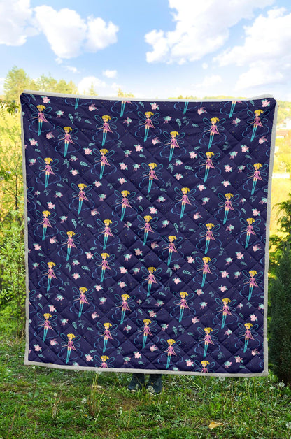 Fairy Cartoon Style Print Pattern Premium Quilt-JTAMIGO.COM