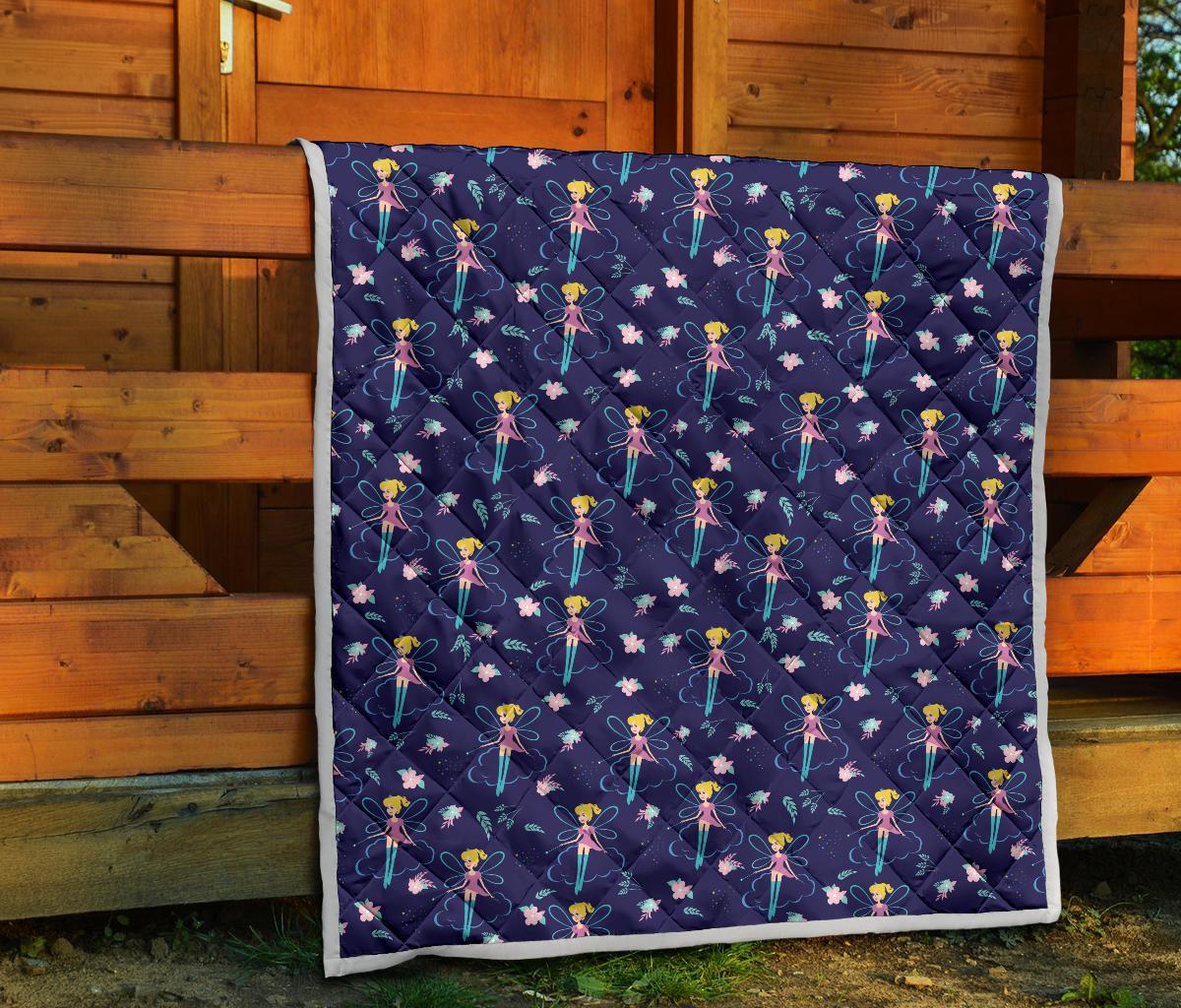 Fairy Cartoon Style Print Pattern Premium Quilt-JTAMIGO.COM