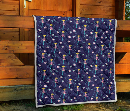 Fairy Cartoon Style Print Pattern Premium Quilt-JTAMIGO.COM
