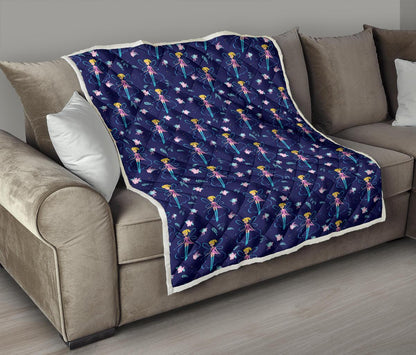 Fairy Cartoon Style Print Pattern Premium Quilt-JTAMIGO.COM