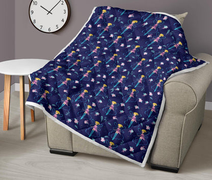 Fairy Cartoon Style Print Pattern Premium Quilt-JTAMIGO.COM