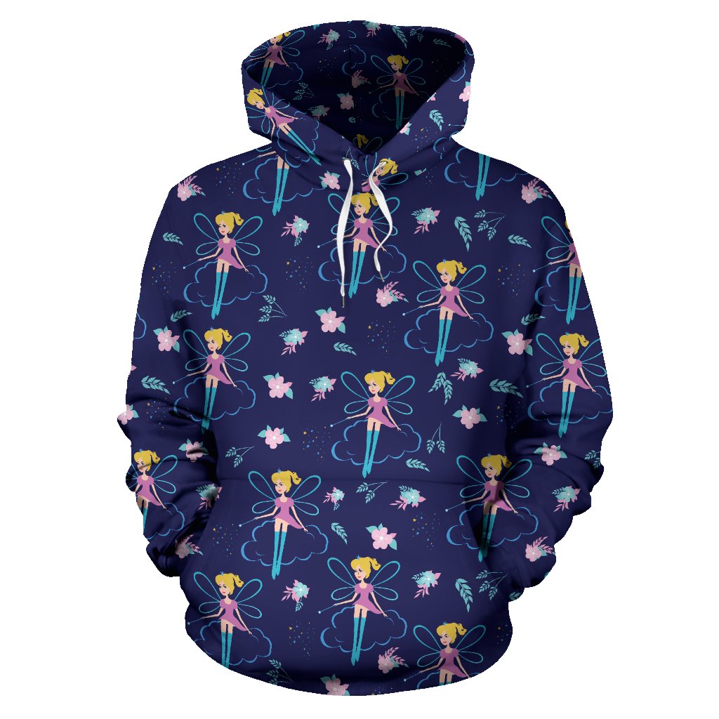 Fairy Cartoon Style Print Pattern Pullover Hoodie