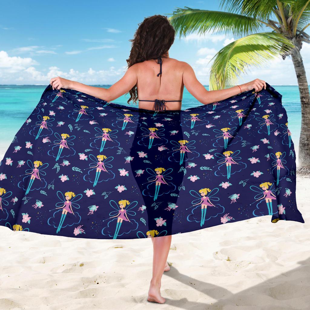 Fairy Cartoon Style Print Pattern Sarong Pareo Wrap