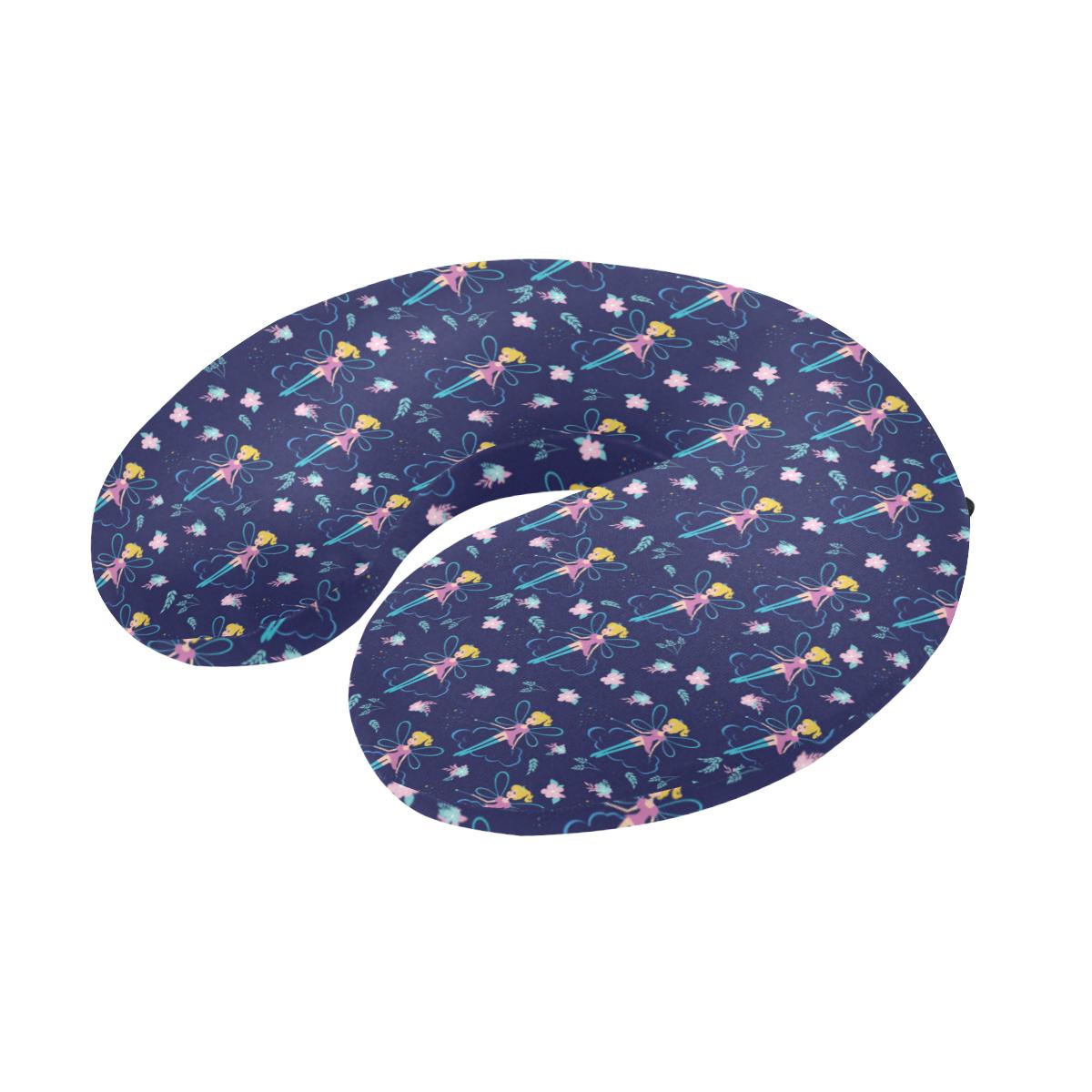 Fairy Cartoon Style Print Pattern U-Shaped Travel Neck Pillow-JTAMIGO.COM