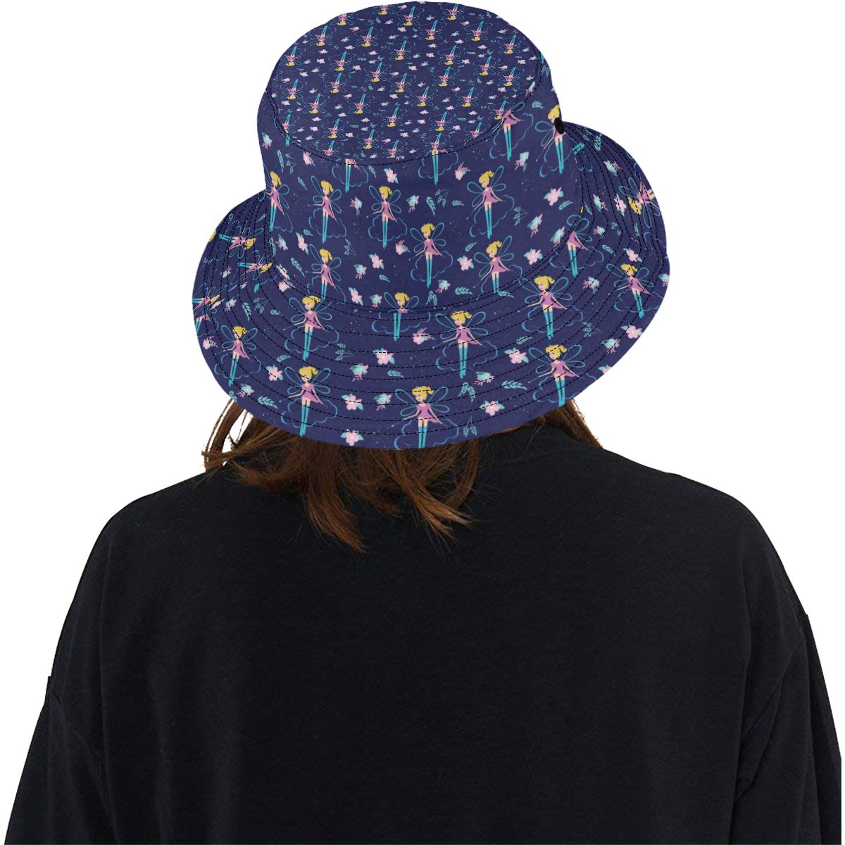 Fairy Cartoon Style Print Pattern Unisex Bucket Hat