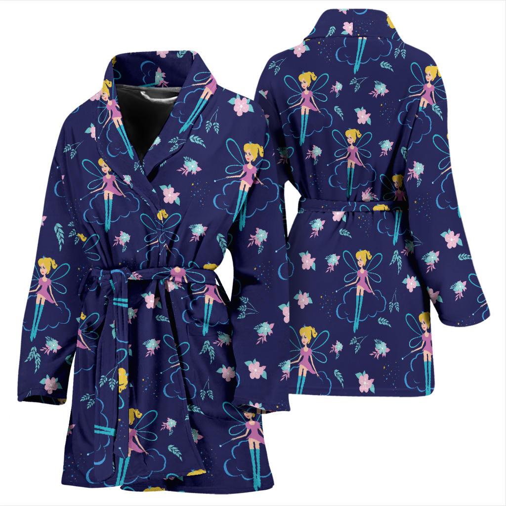 Fairy Cartoon Style Print Pattern Women Bath Robe-JTAMIGO.COM