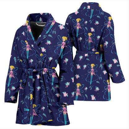 Fairy Cartoon Style Print Pattern Women Bath Robe-JTAMIGO.COM