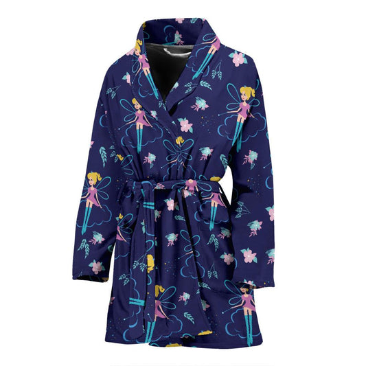 Fairy Cartoon Style Print Pattern Women Bath Robe-JTAMIGO.COM