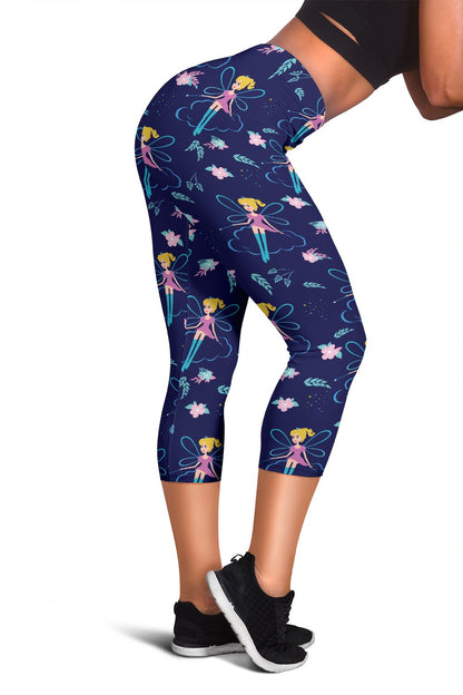 Fairy Cartoon Style Print Pattern Women Capris