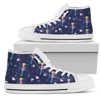 Fairy Cartoon Style Print Pattern Women High Top Shoes