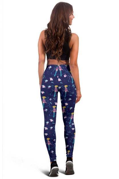 Fairy Cartoon Style Print Pattern Women Leggings
