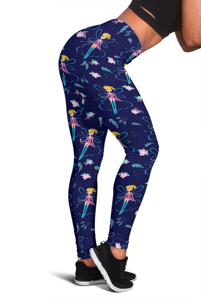 Fairy Cartoon Style Print Pattern Women Leggings
